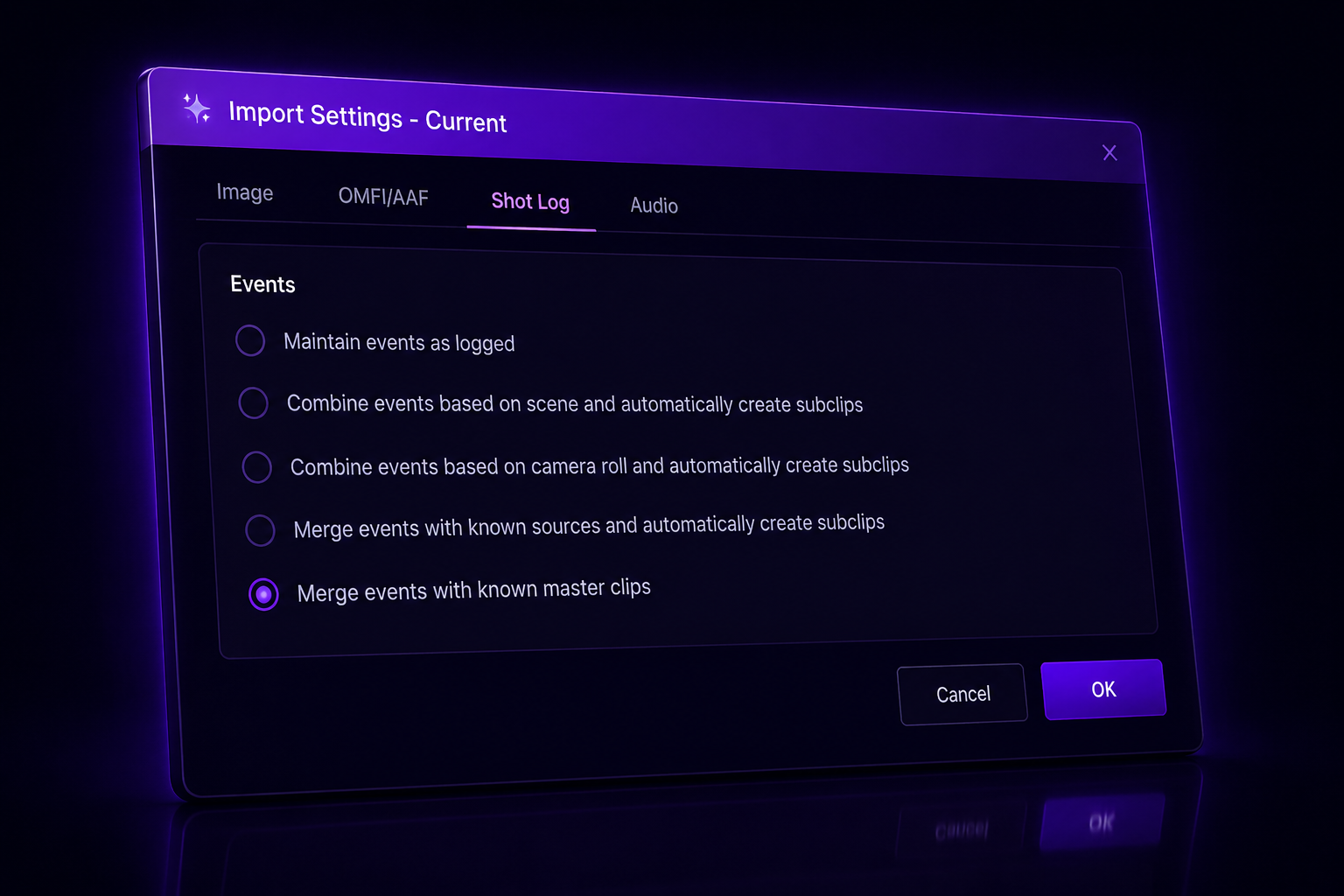Avid Import Settings